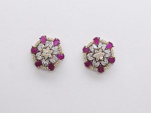 Elegant Stud Earring with Ruby Stone For All Occasion