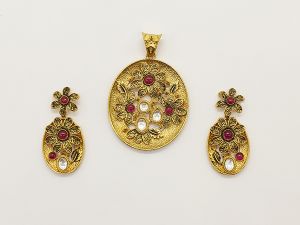 Ruby imitation Pendant Set with Earring