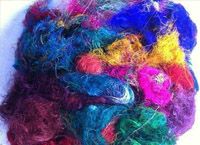 coloured yarn waste