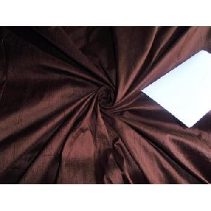 PURE SILK DUPIONI FABRIC COFFEE BROWN