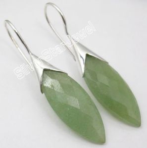 925 Silver AVENTURINE BEAUTIFUL Dangle Earrings