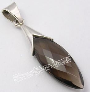 925 Silver SMOKY QUARTZ Pendant