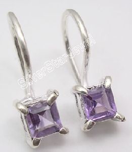 925 Sterling Silver AMETHYST Earrings