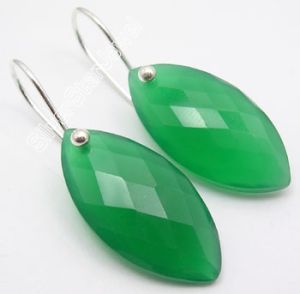 925 Sterling Silver GREEN ONYX Wonderful Earrings