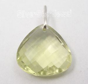 925 Sterling Silver LEMON QUARTZ Pendant