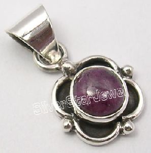 925 Sterling Silver Ruby Gemstone Pendant