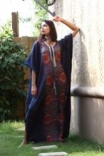 Silk kaftan beaded