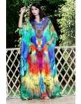 SILK KAFTAN EMBELLISHED BEADED BEACH