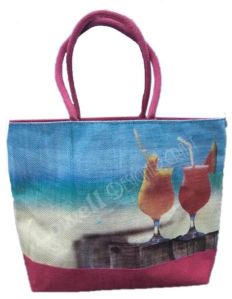 BEACH PRINT JUTE BAG