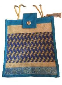 JUTE and JACQUARD COTTON FABRIC SHOPPING BAG