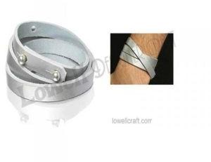 Silver Leather Bracelet