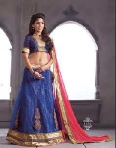 Fancy designer anarkali style lacha lehenga choli