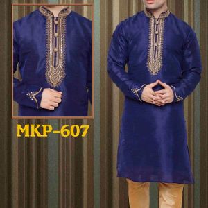 Indian Mens neck embroidery stonework Kurta