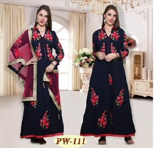 Long Anarkali Embroidered Suits