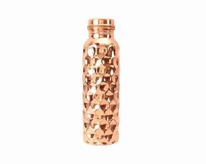 Diamond Hammered Copper Water Bottle
