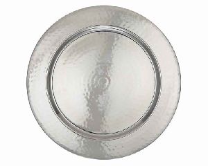 Hammered Silver Metal Wedding Charger Plate