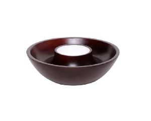 Rust Brown Wooden Chip & Dip Server