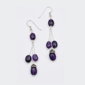 Amethyst Oval Chandelier Earrings