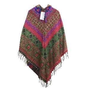 Acrylic Wool Poncho Sweater