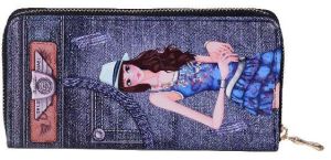 Ladies Navy Blue Denim Wallet