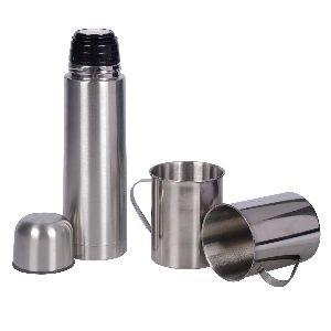 Vacuum Flask With 2 Steel Mugs