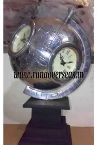 Aluminium Globe Clock With Base