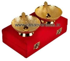 Brass Gold Plated Dry Fruit Bowl Round