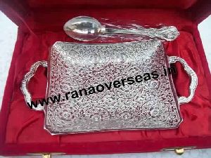 Silver Plated Bowl With Spoon
