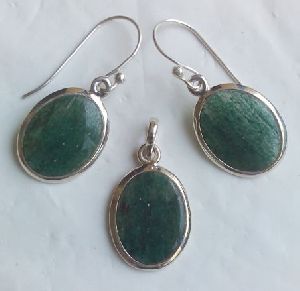 Moss Agate Earring Pendant Sets