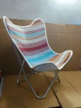 Butterfly chair with woolen seating