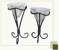 Glass Candle Holders on Stand