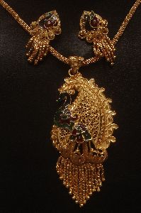 Indian wedding antique gold plated pendant