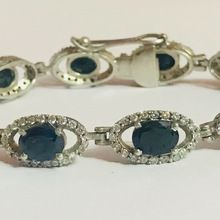 Natural blue sapphire hand bracelet for ladies