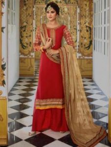 Designer Georgette Heavy Work Palazzo Salwar Suits