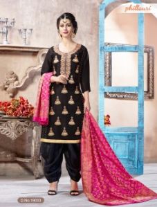 Designer Machine Work Rangoli Panjabi Style Patiala Suits