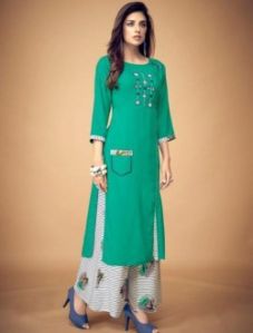 Latest Wear Long Kurti With Palazzo