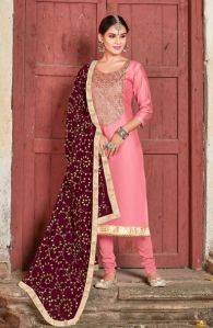 Patti Work Churidar Suit