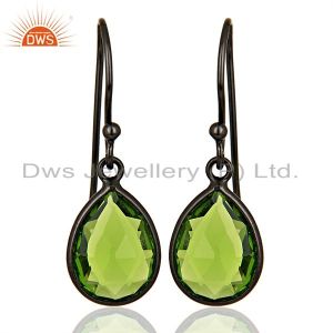 Designer Gold Plated Silver Gray Chalcedony Gemstone Earring Jewelry