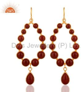 Handmade Red Jasper Gemstone Dangle Earrings