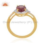 Solid 18k Yellow Gold Diamond Birthstone Wedding Ring