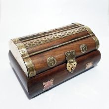 Wooden Brass Inlay Jewelry Decorative Box