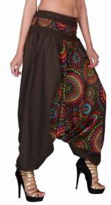 Cotton Party Wear Brown Harem Trouser