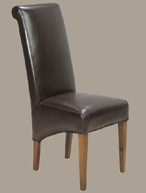 Mantis Dark High Back Leather Chair with Solid Mango Legs