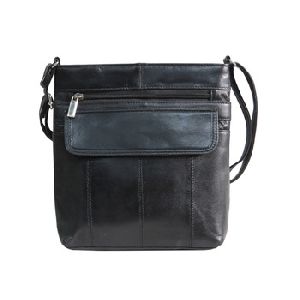 Unisex leather sling bag with essential Zippers.