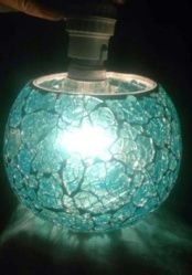 Glass T-Light Mosaic Hanging Lamp
