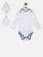 Babysafe Boys Set Of 3 Off-White Printed Bodysuits