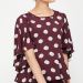 CODE Polka Dot Print Batwing Sleeves Top