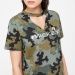 GINGER Mickey Mouse Print Camouflage Top