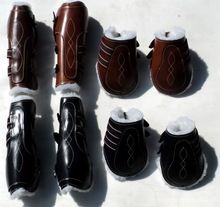 LEATHER HORSE ANKLE AND TENDON BOOT SET