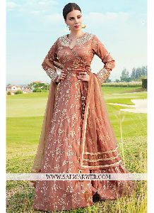 Silk Embroidery Work Gown